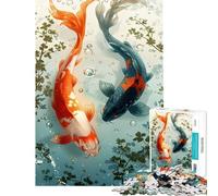 1000 Adult Pieces Jigsaw Puzzle Yin And Yank Koi Fish Jigsaw for Adults Relax Games Pattern Assembly Gifts for Friends And Family (Size 50x75cm)