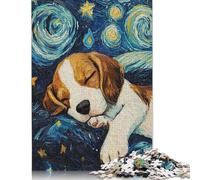 1000 Beagle Puppy Starry Night Jigsaw Puzzles for Adults Teenager & Wooden Puzzles Family Games 1000pcs (75x50cm)