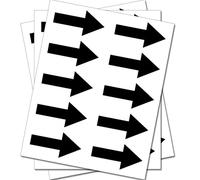 1000 Black Arrows - Removable Self Adhesive Waterproof Durable Vinyl Stickers - Digitally Cut to The Sticker Shape - Size 20mm x 10mm