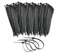 1000 Black Nylon Zip Ties - 2.5 x 100mm, Strong Hold, 4" Self Locking Cable Ties, Weather Proof Small Tie Wraps, Ideal for Homes, Garden, Office, DIY, Plastic Ties for Cable Management