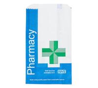 (1000) Blue/White Pharmacy/Chemists' Counter Paper Bags (150 x 290mm)