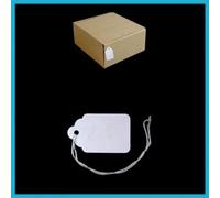1000 Bright White Strung Tickets 37mm x 24mm Price Tags String Swing Labels Tag