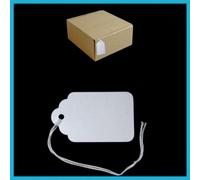 1000 Bright White Strung Tickets 48mm x 30mm Price Tags String Swing Labels Tag