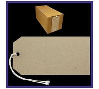 1000 Brown Buff Strung Tags 146mm x 73mm Extra Large Luggage Manilla Tie Craft