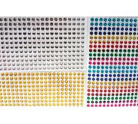 1000 Bumper Pack of 4mm Round Dainty Acrylic Dot Sticker Gems in Clear and Multi - Mixed colours for DIY Cards