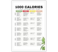 1000 Calories Extreme Diet Plan Dietitian Low Calorie Diet Planner For Losing Weight Meal Prep 7-Day Healthy Recipes Meal Plan Metal Tin Sign Painting Wall Art Poster For Kitchen Decor 12x16in