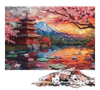1000 Cherry Blossom Japan Art Jigsaw Puzzles for Adults Teenager & Paper Puzzles Family Games 38x26cm/1000pcs