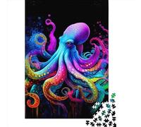 1000 Colorful Octopus01 Creative Square Jigsaw Puzzles for Adults, Wooden Puzzles Unique Challenge Games 1000pcs (75x50cm)