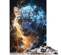 1000 Cosmic Celestial Leopard Creative Square Jigsaw Puzzles for Adults, Wooden Puzzles Unique Challenge Games 1000pcs (75x50cm)