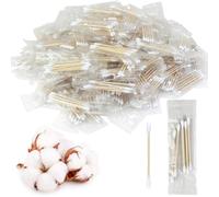 1000 Count Travel Size Cotton Swabs - Double Tipped Individually Wrapped Cotton Buds with Bamboo Sticks - Eco-Friendly and Natural for Ear Cleaning, Make-Up, Beauty and Personal Care - 5 Pcs Per Bag