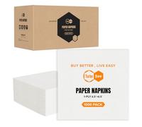 1000 Count White Paper Napkins, 1-Ply, 13 x 13 Inch Unfolded (6.5 x 6.5 Folded), Bulk Disposable Luncheon Napkins for Restaurant Party Wedding Catering Everyday Use