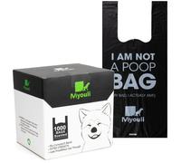 1000 Counts Extra Thick Black Biodegradable Pet Poop Waste Bags With Handles for Dogs, Ocean Wind-Scented