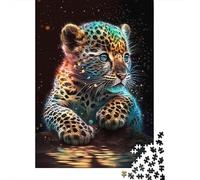 1000 Cute Cosmic Baby Leopard Jigsaw Puzzles for Adults Teenager & Wooden Puzzles Family Games 1000pcs (75x50cm)