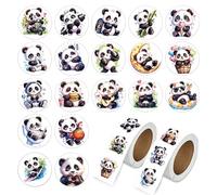 1000 Cute Panda Reward Stickers Roll - 2.5 cm Round Panda Bear Stickers for Children - Motivational Stickers for Teachers & Primary School - Self-Adhesive Animal Stickers for Reward - Small Party Bags
