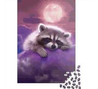 1000 CUTE Raccoon Jigsaw Puzzles for Adults Teenager & Wooden Puzzles Family Games 1000pcs (75x50cm)