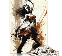 1000 Dancing Girl III Creative Square Jigsaw Puzzles for Adults, Wooden Puzzles Unique Challenge Games 1000pcs (75x50cm)