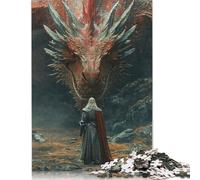 1000 Dangerous Fire Dragon Jigsaw Puzzles for Adults Teenager & Wooden Puzzles Family Games 1000pcs (75x50cm)