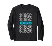 1000 Days Sober Recovery One Thousand Day Clean Soberversary Long Sleeve T-Shirt