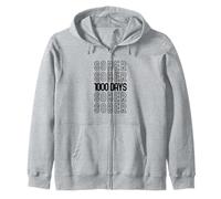 1000 Days Sober Recovery Thousand Days Clean Anniversary Zip Hoodie
