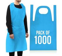 1000 Disposable Aprons Blue Roll Pack - Multipurpose Strong Waterproof Plastic Aprons in Bulk Sizes Quantity Ideal for Catering, Cooking, Clinics, Hospitality & Workplace Protection.