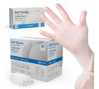 1000 Disposable Vinyl Gloves - Clear White Medium Size Exam Gloves, Food Safe, for Cleaning, Cooking, Gardening & Multipurpose Use