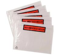 1000 Documents Enclosed Wallets A5 A6 Envelope Print Clear Window Stick Self Adhesive| Peel & Seal Plastic Envelopes Sleeves Pockets | Attach Invoices, Packing Lists & Delivery Notes for Parcels