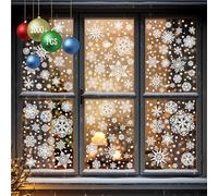 1000+ Double Sided Snowflake Window Clings, 30+ Designs Christmas Static Stickers Window Decoration Xmas Ornaments Reusable Winter Party Supplies New Year Decals for Winter Holiday (10 Sheets)