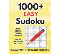 1000+ EASY Sudoku: For Teens, Adults and Seniors | Premier Brain Boosting Sudoku puzzle Book with 12 grids per pages for Relaxed Daily Logic Fun | ... grids (LexMaxBelle's Sudoku Overload Mode)