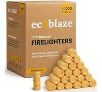 1000 Ecoblaze Natural Firelighters | 1 x 1000 Box | Long Burning, Fast Lighting, Odourless Wool Starters | Kindling Wood, BBQ Lighter Kit, Firestarter for Pizza Ovens, Log & Wood Burners, Fire Pit