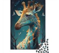 1000 Enchanted Kingdom Giraffe Creative Square Jigsaw Puzzles for Adults, Wooden Puzzles Unique Challenge Games 1000pcs (75x50cm)