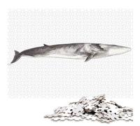 1000 Fin Whale Balaenoptera Creative Square Jigsaw Puzzles for Adults, Wooden Puzzles Unique Challenge Games 1000pcs (75x50cm)
