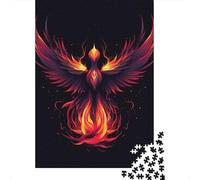 1000 Fire Phoenix Creative Square Jigsaw Puzzles for Adults, Wooden Puzzles Unique Challenge Games 1000pcs (75x50cm)