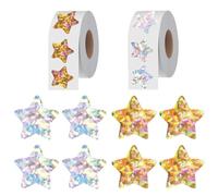 1000 Five-Pointed Star Stickers, Shiny Stickers, Children's Reward Stickers, Which Can Be Decorated with Water Cups, Gift Packaging, Notebooks.