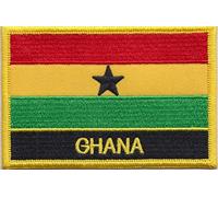 1000 Flags Ghana Flag Embroidered Rectangular Patch Badge/Sew On Or Iron On From