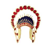 1000 Flags HMS Brave Royal Navy Indian Headdress Pin Badge