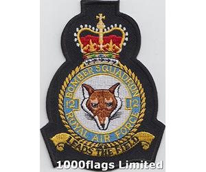 1000 Flags No 12 Bomber Squadron Royal Air Force RAF Embroidered Badge Patch - TER495
