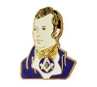 1000 Flags Robert Robbie Burns Cut Out Freemasonry Masonic Pin Badge - K131