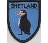 1000 Flags The Shetland Islands Puffin Shield Embroidered Patch Badge