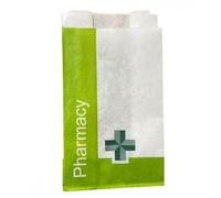 (1000) Green/White Pharmacy/Chemists' Counter Paper Bags (150 x 290mm)