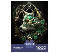 1000 Jigsaw Puzzle Abstract Geometric Wolf Jigsaw for Adults Brain Teaser Game Perfect Decoration Unique Birthday And Xmas Gifts 70x50cm/1000pcs