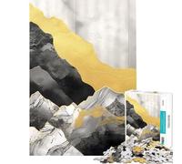 1000 Jigsaw Puzzle Abstract Gold Decor Peaceful Brain Teaser Toy Crisp Clear Printed Details Stunning Gifts for Art Collection (Size 50x75cm)