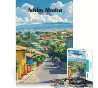 1000 Jigsaw Puzzle Addis Ababa Cityscape Smooth Cut Play Mind Game Gift Restful Play Time Christmas Art Piece (38x52cm)
