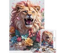 1000 Jigsaw Puzzle Aggressive Angry Lion Jigsaws for Adults Puzzle Difficult Challenge Fun Activities at Home Unique Challenge Game (50x75cm)