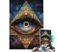 1000 Jigsaw Puzzle All-Seeing Eye Pyramid Educational Challenge Tough Challenge Family Game Suitable for People Aged 14 And Above (38x26cm)