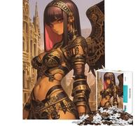 1000 Jigsaw Puzzle Angel Warrior in Golden Armor Anime Girl Gaming Educational Challenge Tough Challenge Family Game Suitable for People Aged 14 And Above (38x52cm)
