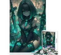 1000 Jigsaw Puzzle Anime Girl with Swords Adult Jigsaw Puzzles Difficult Challenge Every Piece Is Unique - Challenging Game And Family Play (38x52cm)