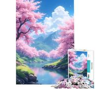 1000 Jigsaw Puzzle Anime Japan Cherry Blossom Fun Activities at Home Hand Speed Race Educational Game for And from 14 Years And over (38x26cm)