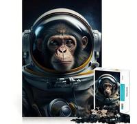 1000 Jigsaw Puzzle Astronaut Space Monkey Smooth Cut Play Mind Game Gift Restful Play Time Christmas Art Piece (50x75cm)