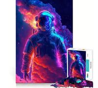 1000 Jigsaw Puzzle Astronaut Space Neon Smooth Cut Play Mind Game Gift Restful Play Time Christmas Art Piece (38x52cm)