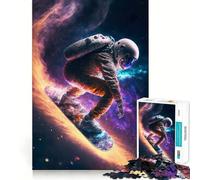 1000 Jigsaw Puzzle Astronaut Space Snowboard Smooth Cut Play Mind Game Gift Restful Play Time Christmas Art Piece (50x75cm)